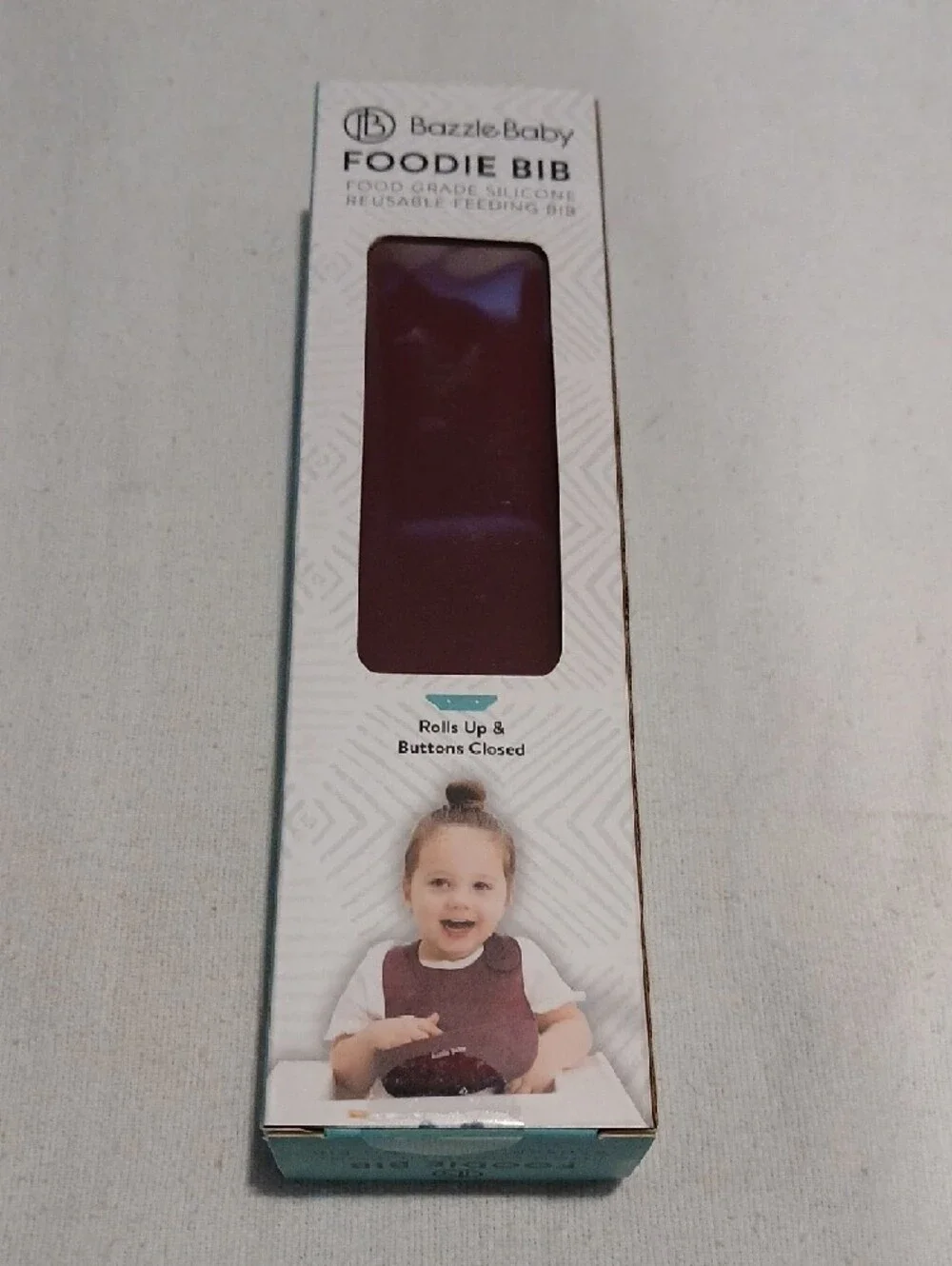 Bazzle Baby Foodie Bib- Silicone Kids Bib in Burgundy